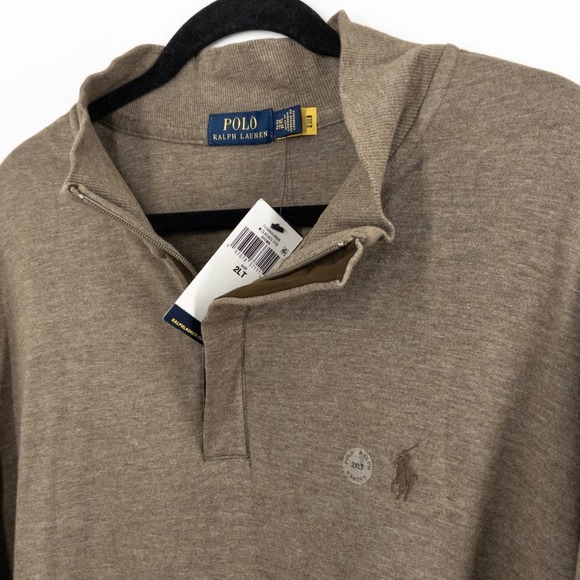 Polo Ralph Lauren Other - NEW Polo Ralph Lauren Men's 2XLT Big Tall Quarter Zip Pullover Sweater Taupe NWT